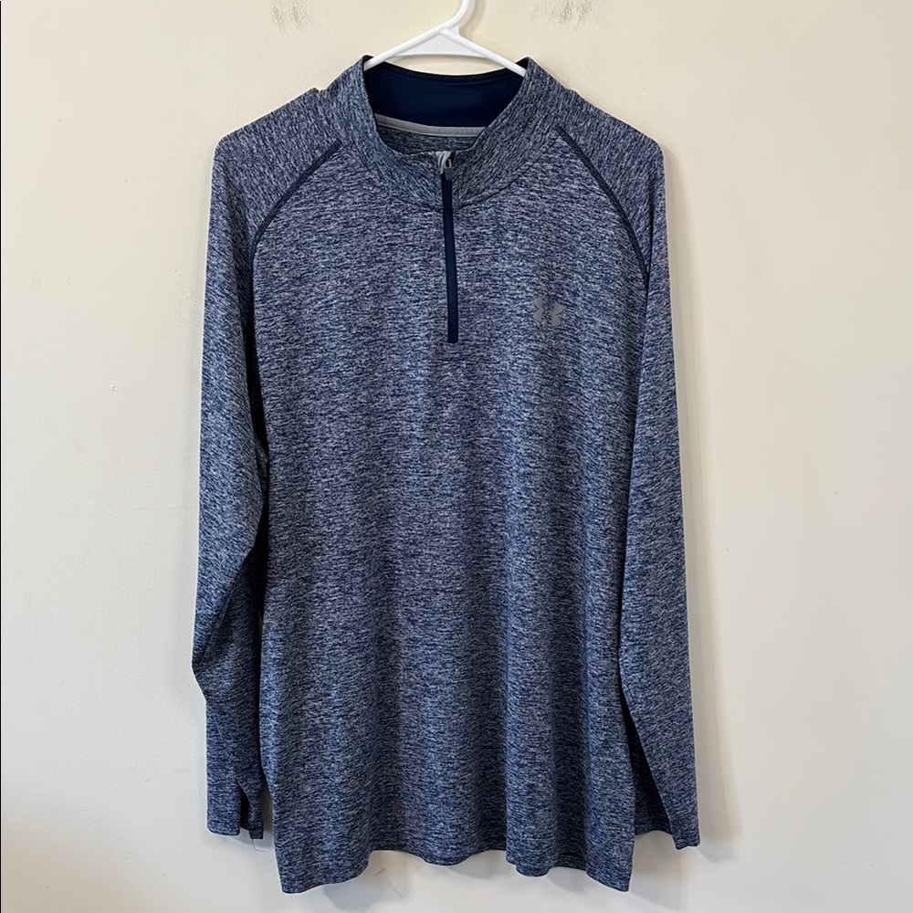 Under Armour Men’s Tech 1/2 Zip Long Sleeve Blue Marled Size XL - Picture 1 of 7